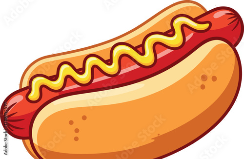 
Hot dog illustration. Hotdog sticker
