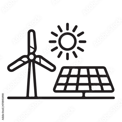 Eco energy and sustainability symbols