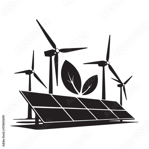 Eco energy and sustainability symbols