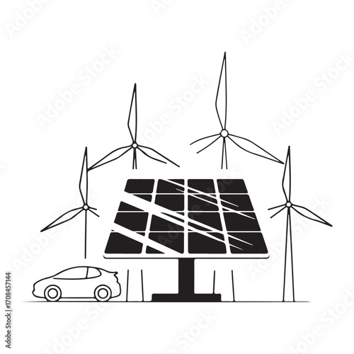 Eco energy and sustainability symbols