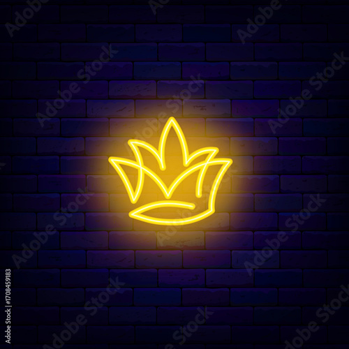 Sketch crown neon emblem. King and queen headwear. Winning and bonus. Royal princess and prince. Vector illustration