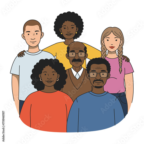 Diverse Family Portrait A Multigenerational Group Photo Illustrating Unity and Togetherness