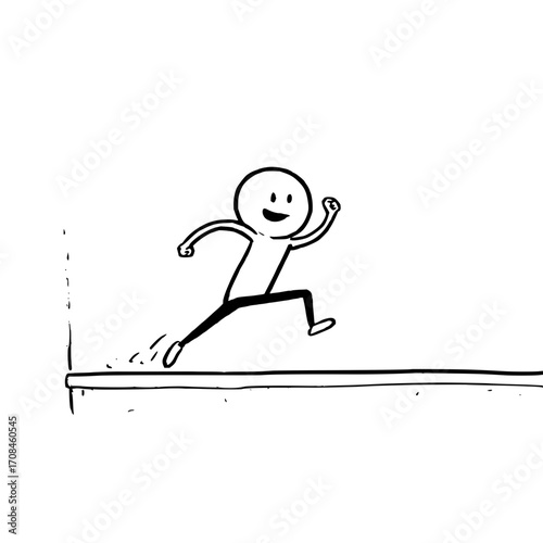 Stick figure high jump illustration vector drawing athletics sport competition olympics track and field athlete jumping 100m