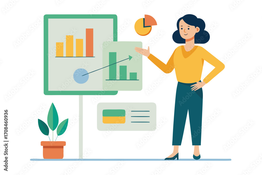 vector illustration of a business woman Stock Vector | Adobe Stock