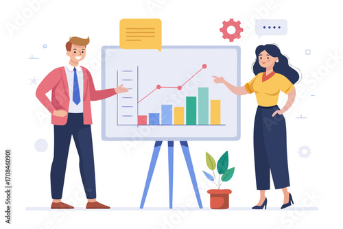 business people with graph