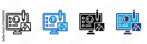 Redesign icon Multi Style Vector Illustration