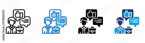 Job Feedback icon Multi Style Vector Illustration