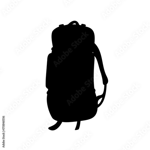 Silhouette of a hiking backpack ready for adventure and outdoor exploration