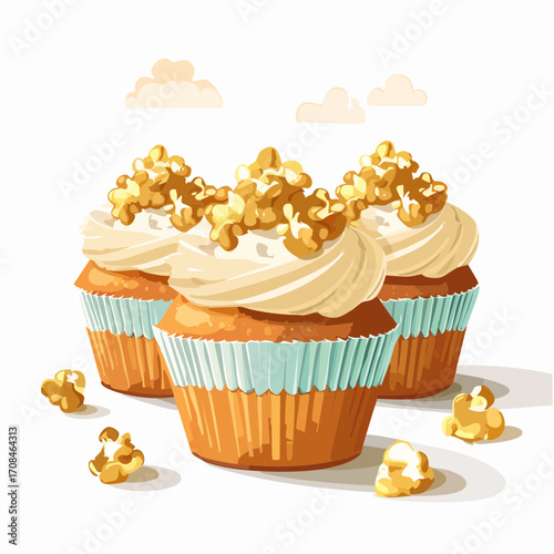 Cupcakes mit Popcorn