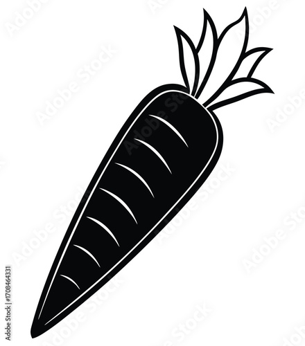 Vector illustration of a fresh healthy banana leaf and a carrot