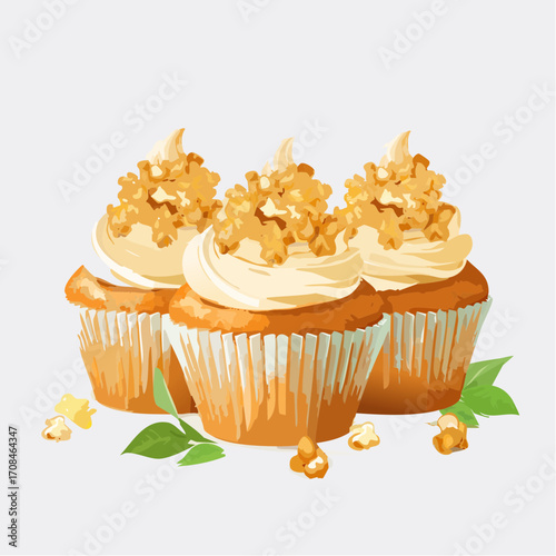 Cupcakes mit Popcorn