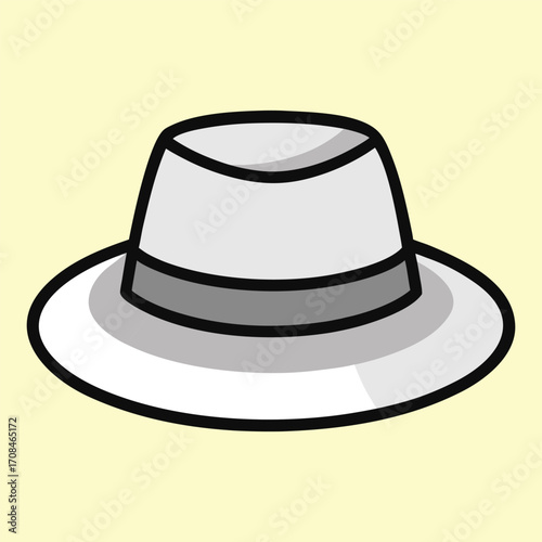 Transparent PVC Fedora Hat with Chain Lining Vector
