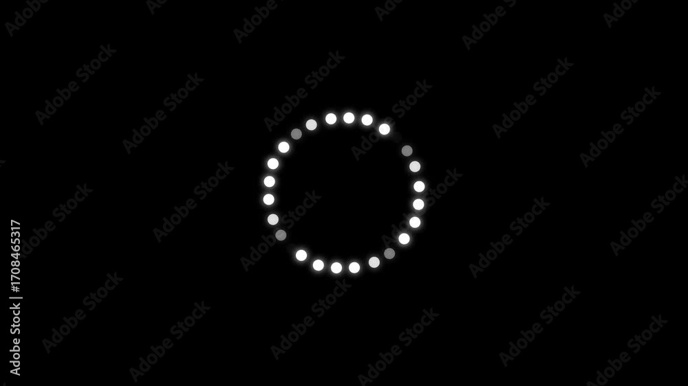 Circle loding animation on black background, loading progress bar ...