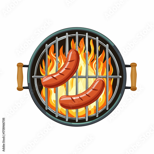 Bratwürste auf einem Grill
