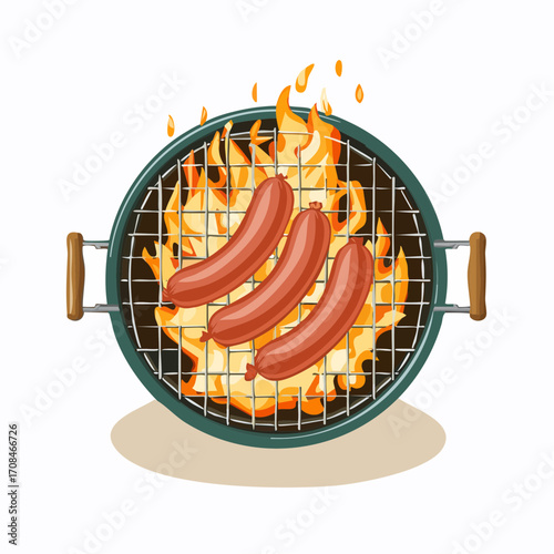 Bratwürste auf einem Grill