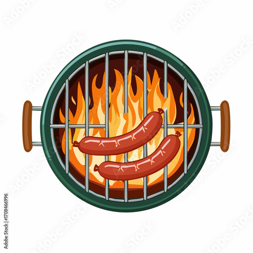 Bratwürste auf einem Grill