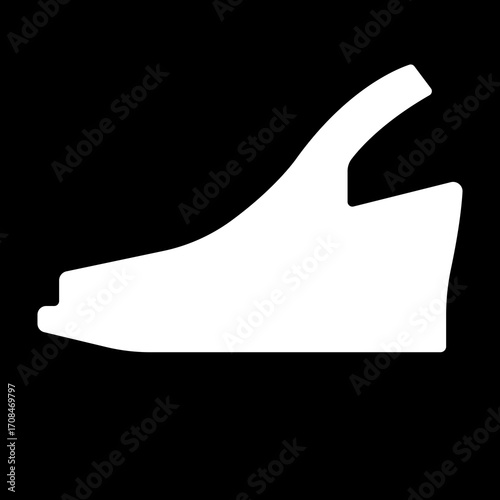 Ladies shoes icon.women's shoes footwear and elegant style and design trends.wedge heels sketch icon line art vector illustration.leather shoes heel icon black and white vector sign.