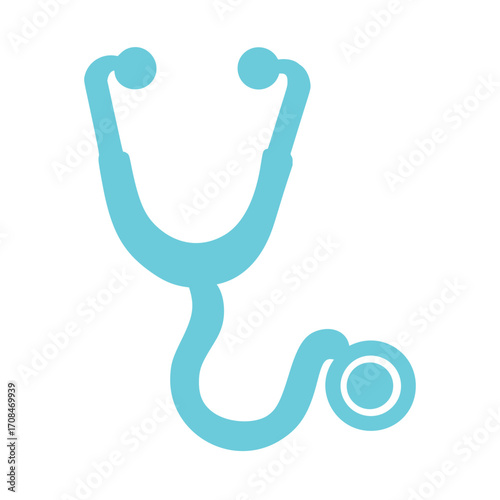 A clean light blue stethoscope illustration, symbolizing essential medical care, health diagnostics, and the dedicated pursuit of patient wellness within the healthcare sector