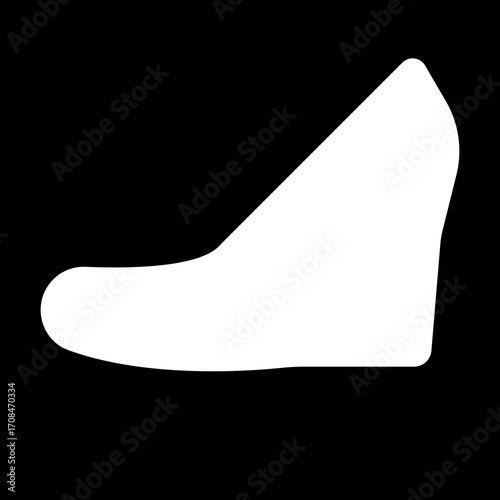 Ladies shoes icon.women's shoes footwear and elegant style and design trends.wedge heels sketch icon line art vector illustration.leather shoes heel icon black and white vector sign.