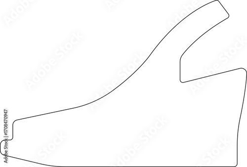 Ladies shoes icon.women's shoes footwear and elegant style and design trends.wedge heels sketch icon line art vector illustration.leather shoes heel icon black and white vector sign.
