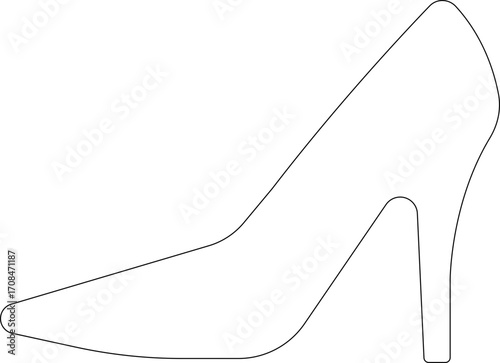 Ladies shoes icon.women's shoes footwear and elegant style and design trends.wedge heels sketch icon line art vector illustration.leather shoes heel icon black and white vector sign.