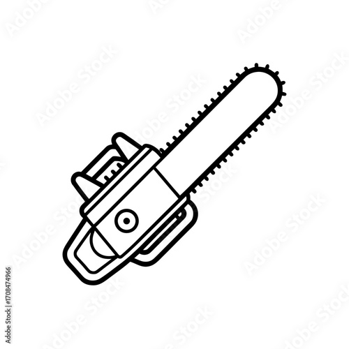 Illustration of a chainsaw tool on transparent background