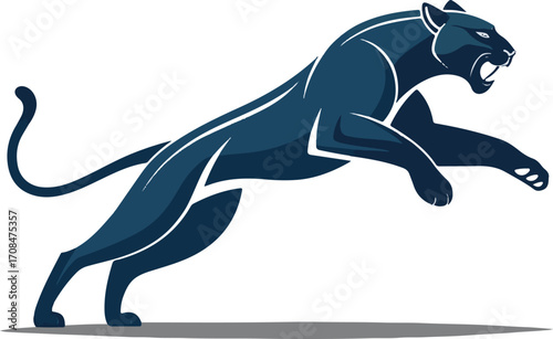Panther Silhouette in Motion Illustration