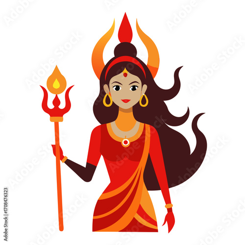 devil girl with fire