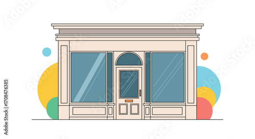 An attractive retail storefront with large display windows and a welcoming entrance.