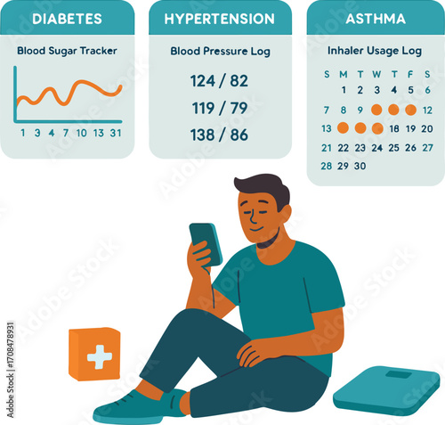 Chronic Disease Management App Vector
