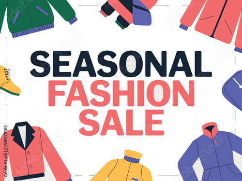 Chic seasonal fashion sale graphic with trendy apparel promotions