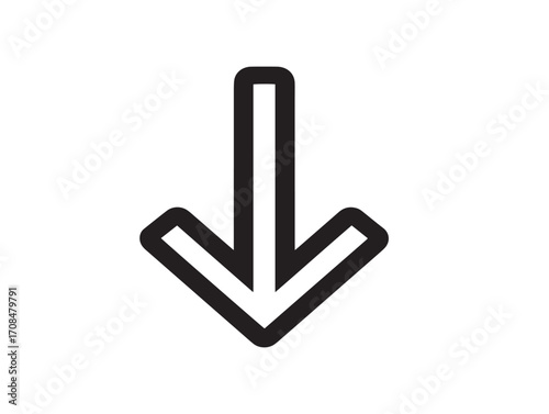 Professional Arrow Down Icon in Simple Vector Illustration