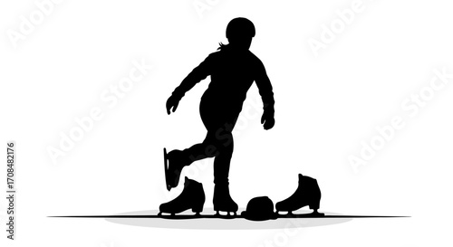 Dynamic silhouette of a figure skater in motion, capturing the thrill of ice sports and active lifestyle