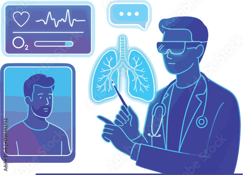 VR/AR Telehealth Session Vector
