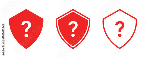 Shield with Question Mark Symbol. Protection, Security, Help, FAQ Concept
