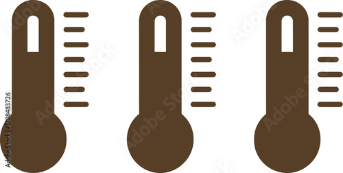 Three thermometers showing different temperature levels for medical and weather concepts vector