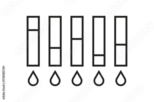 Modern essential oil dropper icon for aromatherapy and wellness brands using natural product lines set