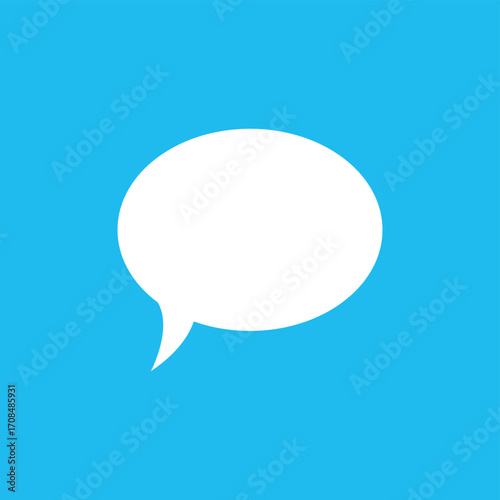 Communicate your ideas with this modern speech bubble on bright blue background, perfect for social media posts