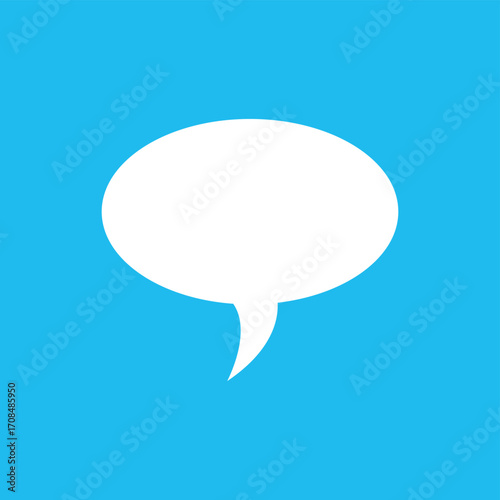 Communicate your ideas with this modern speech bubble on bright blue background, perfect for social media posts
