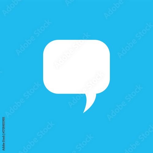 Communicate your ideas with this modern speech bubble on bright blue background, perfect for social media posts
