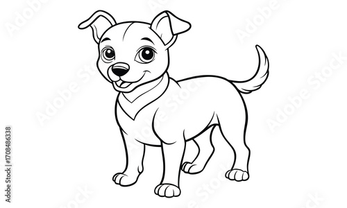 Lily Dog, kids line art doodle pattern design t shirt silhouette and vector, intricate line art design, relaxing printable, high-quality illustration for stress relief, art therapy activity.