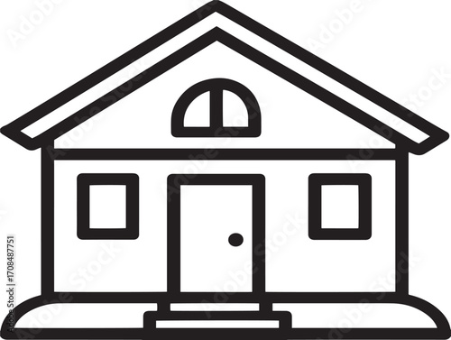 Stylish Beach House Illustration in Clean Stock Artwork