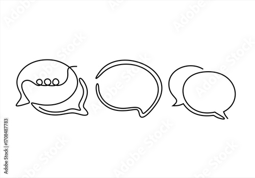 Communication Bubbles. line icon-continuous line drawing. Editable stroke. 