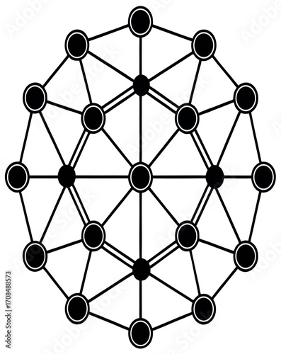 Geometric Network of Connections: A visually intriguing network of interconnected points and lines, showcasing the intricate web of connections and relationships in a clean, modern design.