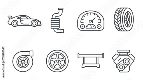 Digital icons of journalistic tools on metallic background
