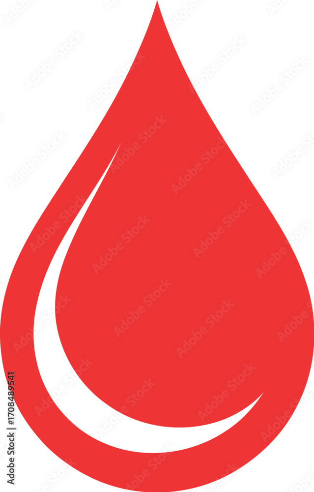 Fototapeta premium Simple clean red blood drop logo design abstract medical symbol vector