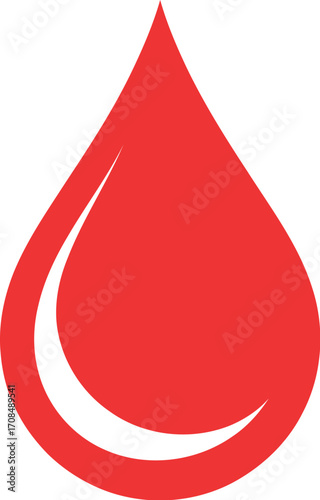 Simple clean red blood drop logo design abstract medical symbol vector