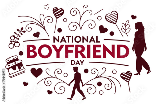 NATIONAL BOYFRIEND DAY vector illustration