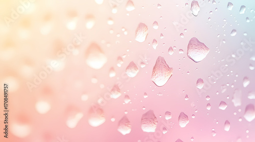 Colorful Water Droplets on a Surface