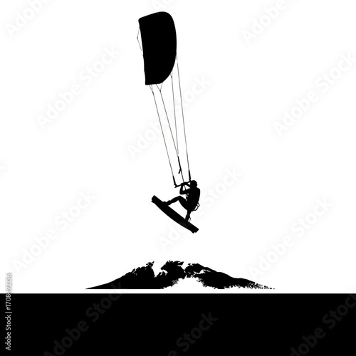 paraglider silhouette vector